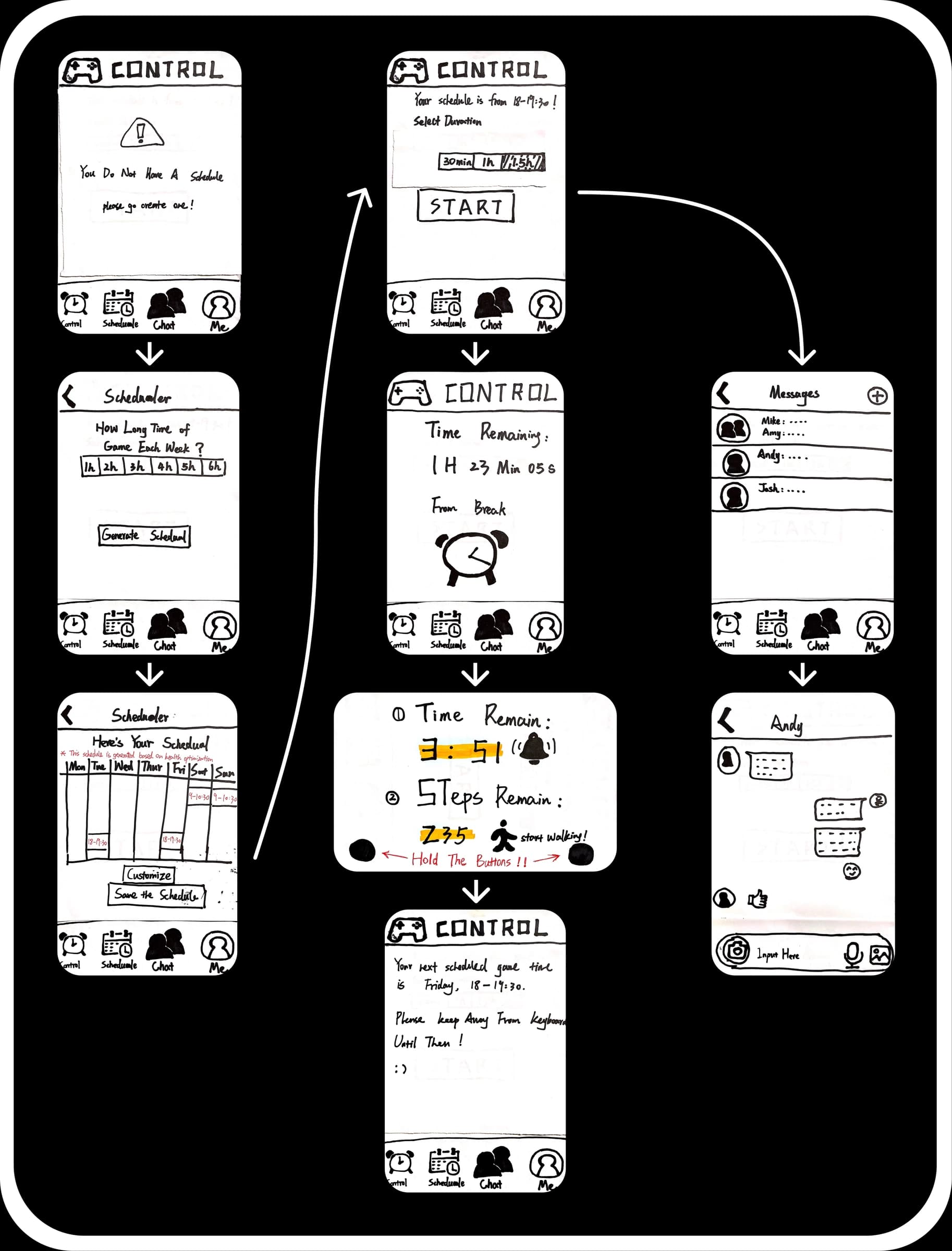 GameTime paper prototype